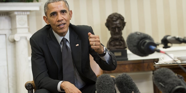 President Barack Obama in the Oval Office of the White House in Washington, DC, February 4, 2015.