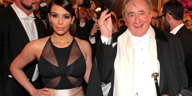 Kim Kardashian and Richard Lugner attend the Vienna Opera Ball in Vienna on Feb. 27, 2014.