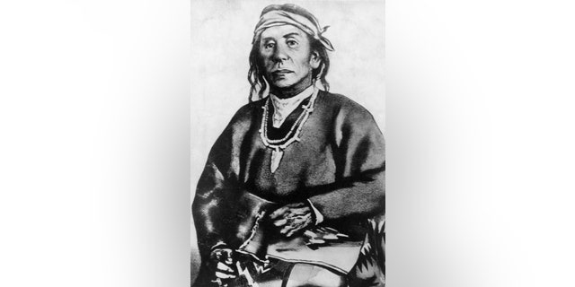 (Original Caption) Cochise (1812?-1874), American Apache chief. Undated copy of a painting.