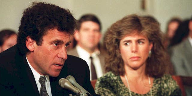 Paul Michael Glaser and his wife Elizabeth testifying in Washington before the House Budget Committee's Task Force on Pediatric AIDS in 1990. Elizabeth Glaser, who co-founded the Pediatric AIDS Foundation, contracted AIDS from a 1981 blood transfusion and died in 1994 from the disease.