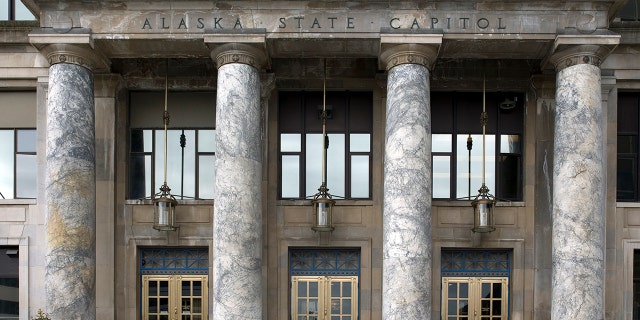 State Capitol, front elevation detail, Juneau, Alaska 