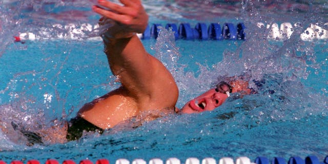 Jamie Cail was the winner of the 800 freestyle at the finals of the Speedo Grand Challenge in Irvine, California.