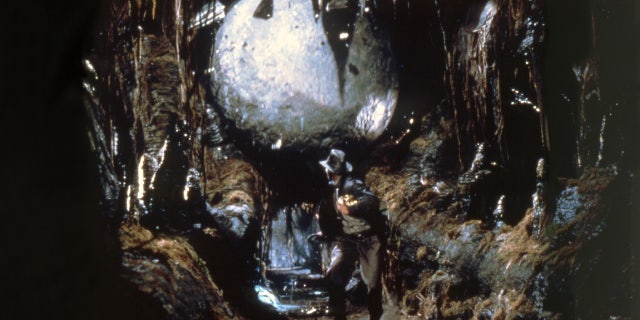 Harrison Ford filming boulder scene in raiders of the lost ark