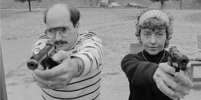 Jack Palladino and Sandra Sutherland, a husband and wife private investigator team, were the inspiration for the popular Hart to Hart television series. Although neither one of them carries a gun on the job, they enjoy practicing shooting at the Chabot Gun Club, August 08, 1979.