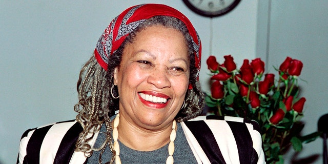 U.S. author Toni Morrison smiles in her office at Princeton University in New Jersey, while being interviewed by reporters on Oct. 7, 1993.