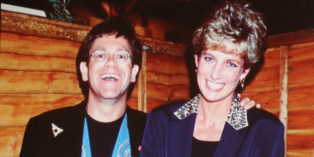 This photo of Sir Elton John with Princess Diana was shared during the singer's lecture on the late royal's work with HIV patients in 2018. The star shared a close bond with the late princess.
