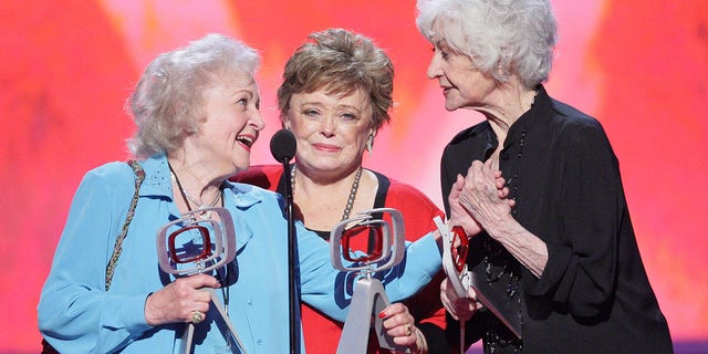 From left to right, Betty White, Bea Arthur and Rue McClanahan during The 6th Annual TV Land Awards in Santa Monica, California, on June 8, 2008. Arthur died a year later in 2009 at age 86.