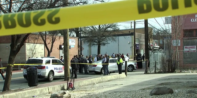 Scene of an officer-involved shooting in Washington, D.C., on Feb. 10, 2023.