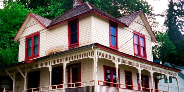 FILE - The house featured in the Steven Spielberg film "The Goonies" is viewed in Astoria, Oregon, May 24, 2001.