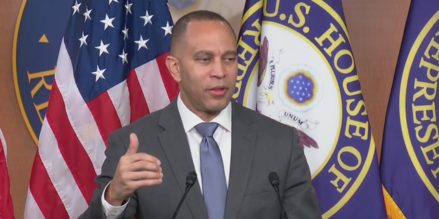 House Minority Leader Hakeem Jeffries speaks on Feb. 9 in Washington, D.C.