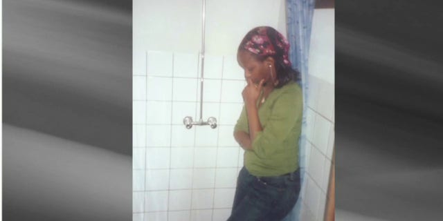 Immaculee Ilibagiza inside the bathroom where she hid during the Rwandan genocide of 1994.