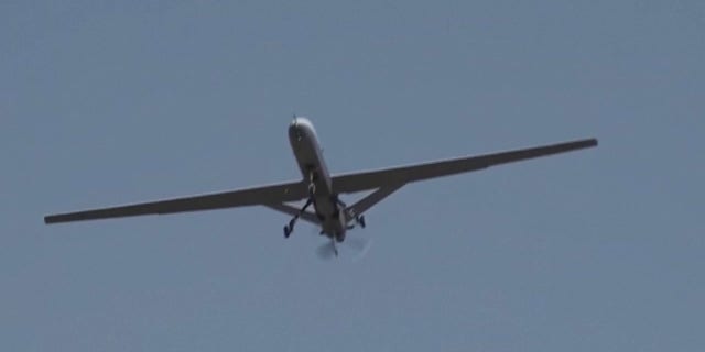 Iran showed video of a Shahed drone in flight, Friday, Feb. 24, 2023.