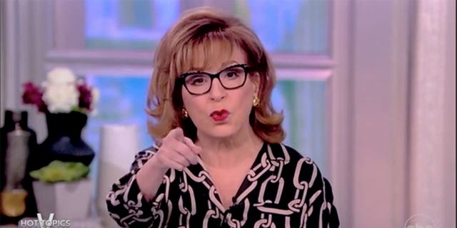 "The View" co-host Joy Behar points astatine nan camera while arguing nan Ohio train derailment is Donald Trump's fault.