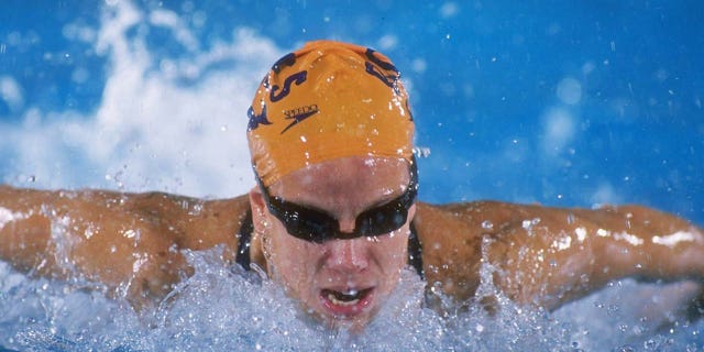 Jamie Cail competes during the Phillips 66 National Championships in Nashville, Tennessee, on Aug. 1, 1997.