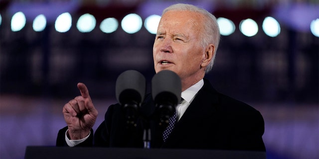 President Biden delivers a speech in Warsaw to Bucharest 9 on the one-year anniversary of the Russian invasion of Ukraine.