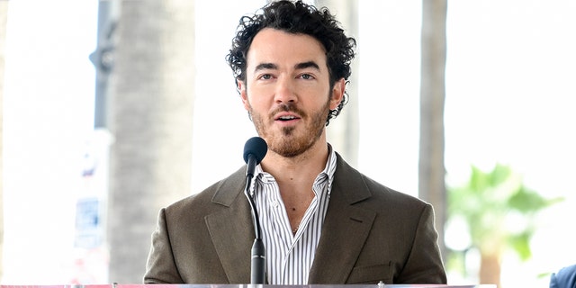 Kevin Jonas at the star ceremony where the Jonas Brothers are honored with a star on the Hollywood Walk of Fame on Jan. 30, 2023 in Los Angeles.