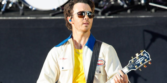 Nick Jonas, Joe Jonas, Kevin Jonas perform at the Global Citizen Concert in Central Park on September 24, 2022 in New York City.