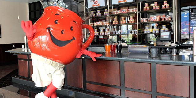 General view of the Kool-Aid man in the Kool-Aid lounge during the after party for "Spy Kids: All The Time In The World 4D" Los Angeles premiere co-sponsored by Osh Kosh B-Gosh & Kool-Aid at the EPSN Zone at L.A. Live on July 31, 2011, in Los Angeles, California.