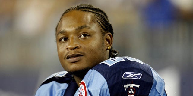 LenDale White of the Tennessee Titans against the Tampa Bay Buccaneers during a preseason game at LP Field Aug. 15, 2009, in Nashville.