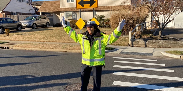 After helping children cross the street at Violet Lane and Orchid Road for 41 years, Louise Kobs has retired from her corner.