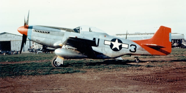 The U.S. Army Air Corps 332nd Fighter Group, more commonly known as the Tuskegee Airmen, flew P-51 Mustang fighter planes with distinct red tails to signify their unit.