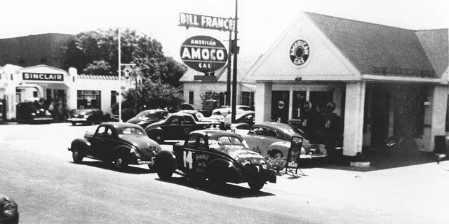 One of the gas stations Bill France Sr. operated in Daytona Beach, Florida, around the time NASCAR was formed in 1947 is shown here.