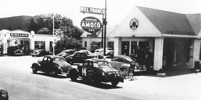 One of the gas stations Bill France Sr. operated in Daytona Beach, Florida, around the time NASCAR was formed in 1947 is shown here.