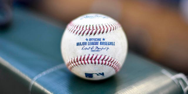 A general view of an MLB baseball before the game between the Seattle Mariners and the Chicago White Sox at T-Mobile Park on September 6, 2022 in Seattle.  The Seattle Mariners won 3-0.