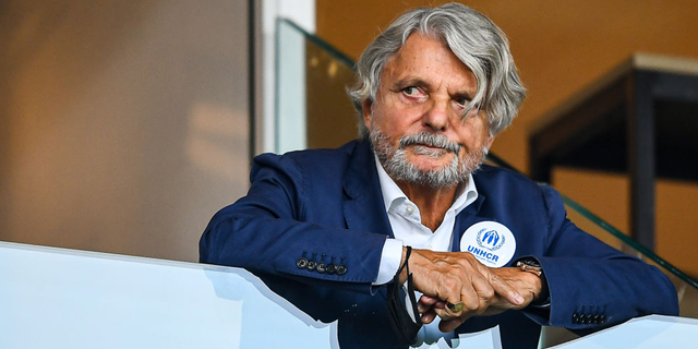 The note in the package was addressed to former club president Massimo Ferrero (pictured) and current vice president Antonio Rome.