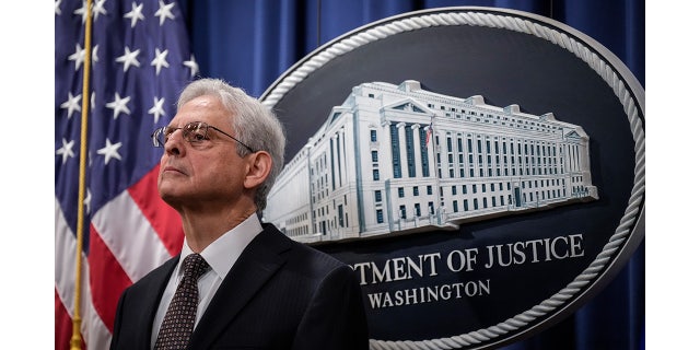 Attorney General Merrick Garland attends a news conference at the Department of Justice headquarters on Jan. 27, 2023, in Washington, D.C.