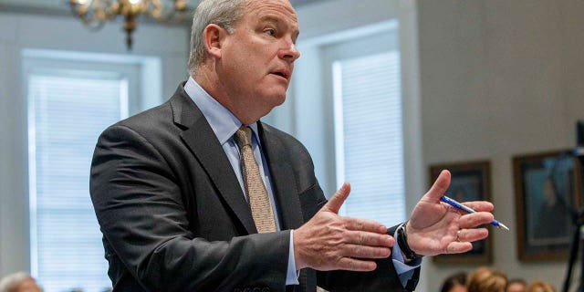 Defense lawyer Jim Griffin objects to questioning by Prosecutor Creighton Waters arsenic Alex Murdaugh testifies astatine nan Colleton County Courthouse successful Walterboro, Thursday, Feb. 23, 2023.