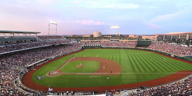 A general view inside TD Ameritrade Park during the game between the Vanderbilt Commodores and the Mississippi State Bulldogs during the Division I Men's Baseball Championship held at Omaha on June 29, 2021 in Omaha, Nebraska.