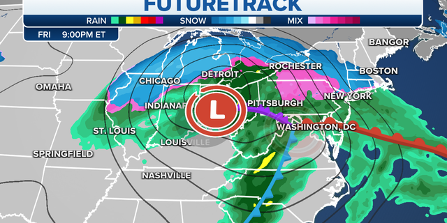 The futuretrack in the Northeast through Friday