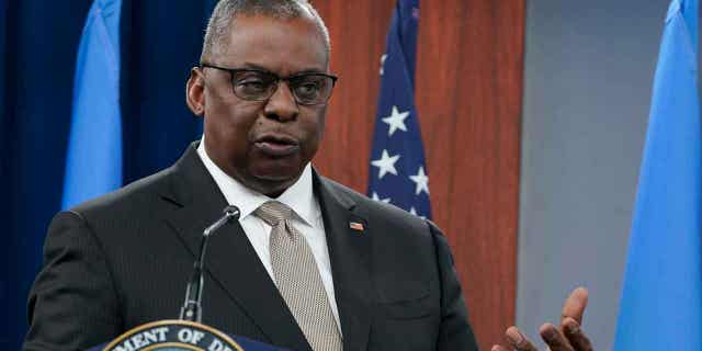 Defense Secretary Lloyd Austin speaks during a briefing at the Pentagon in Washington, Nov. 16, 2022. Lawyers for a group of Navy SEALS and other Navy personnel who oppose a COVID-19 vaccination requirement on religious grounds want a federal appeals court to keep alive their legal fight against the Biden administration. Congress voted to end the requirement in Dec. 2022, however, vaccine opponents note that commanders can still make decisions on how and whether to deploy unvaccinated troops, under a memo signed last month by Defense Secretary Austin.