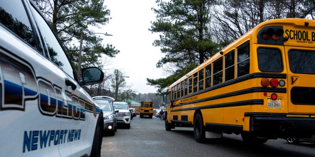 Students return to Richneck Elementary School in Newport News, Virginia on Monday, January 30, 2023. 