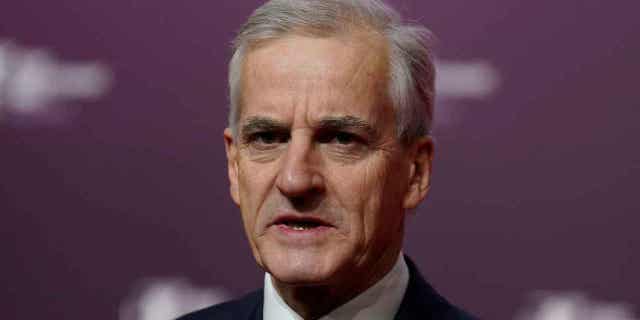 Norwegian Prime Minister Jonas Gahr Støre arrives at the Joint Expeditionary Force meeting in Riga, Latvia, on Dec. 19, 2022. Støre said that his government plans to give Ukraine another aid package soon.