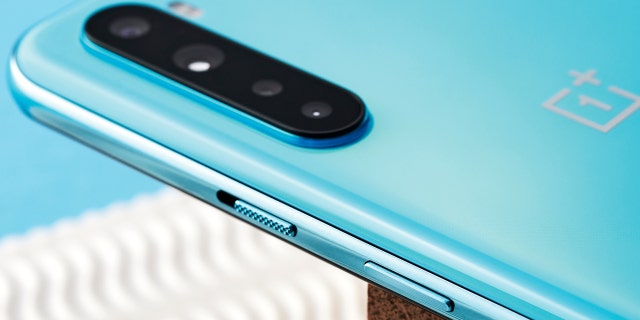 Detail of OnePlus Nord smartphone taken on August 5, 2020. 