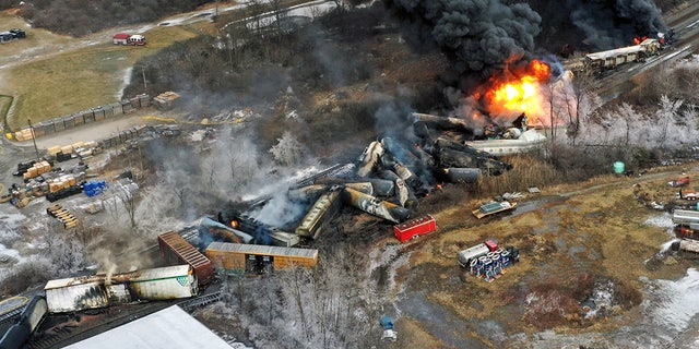 Authorities released toxic chemicals from the derailed tanker car in eastern Ohio