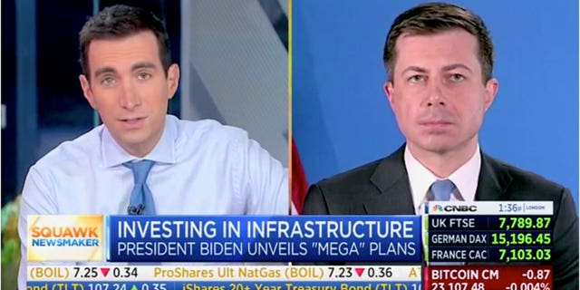 Pete Buttigieg joins CNBC's "Squawk Box" on Wednesday to discuss President Biden's infrastructure plans.