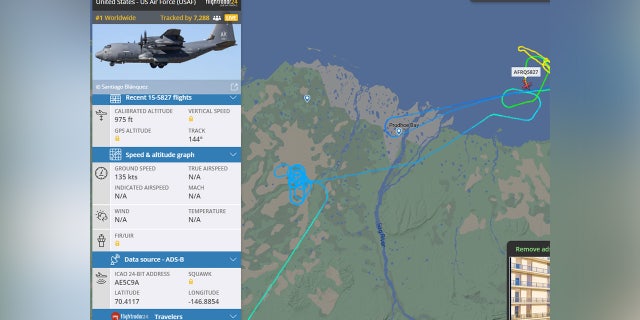 Flightradar24 animation of the flight path taken by the U.S. Air Force jet that shot down the unidentified object on Feb. 10, 2023. 