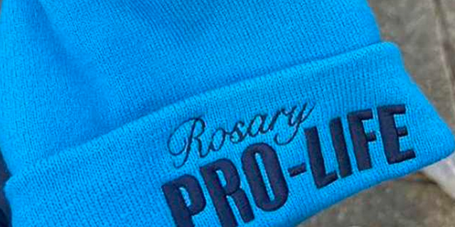 The Pro-Life beanie worn by Our Lady of the Rosary students removed from the Smithsonian National Air and Space Museum.