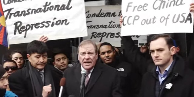 Republican Rep. Richard Dunn stood beside Gallagher and Torres at the press conference on CCP interference in the US