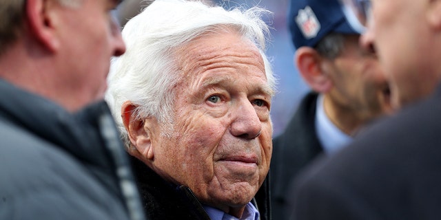 CEO and Owner Robert Kraft of the New England Patriots before a game against the Buffalo Bills at Highmark Stadium on January 8, 2023 in Orchard Park, NY