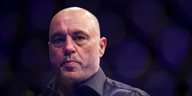 Joe Rogan looks on during the UFC 273 event at VyStar Veterans Memorial Arena on April 09, 2022 in Jacksonville, Florida. 