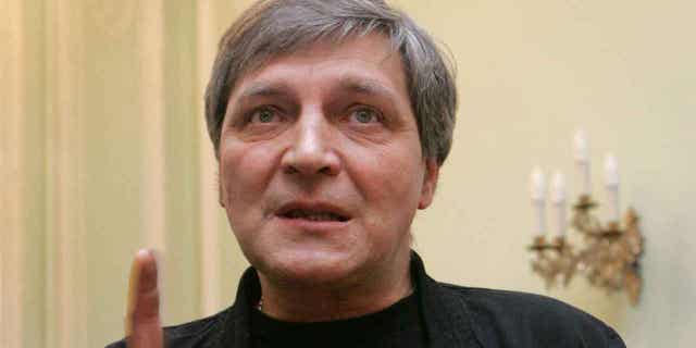 Television journalist Alexander Nevzorov speaks in St. Petersburg, Russia, on Feb. 24, 2012. A court in Moscow on Feb. 1, 2023, sentenced the journalist to eight years in prison on charges of disparaging the military.