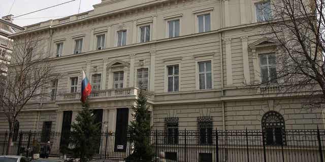 The Russian embassy in Vienna, Austria, is shown on March 19, 2010. Austria's government has ordered four Russian diplomats to leave the country.