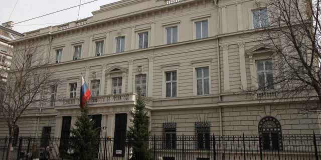 The Russian embassy in Vienna, Austria, is shown on March 19, 2010. Austria's government has ordered four Russian diplomats to leave the country.