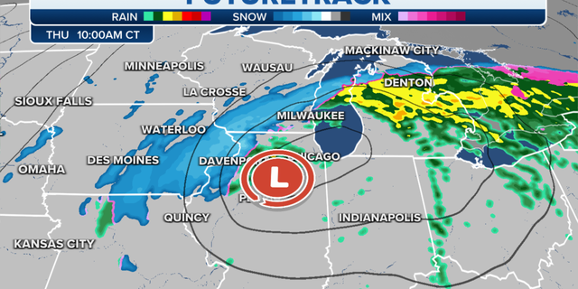 The Great Lakes, Midwest futuretrack on Thursday morning