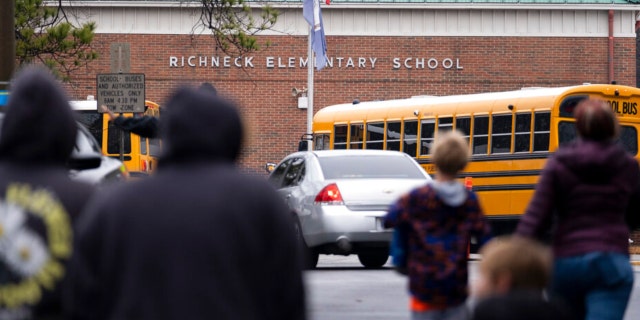 FILE: Students return to Richneck Elementary in Newport News, Va., Jan. 30, 2023.