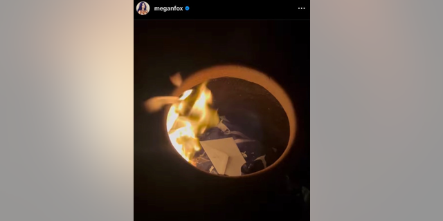 Megan Fox additionally shared a video of letters burning with the caption "You can taste the dishonest/ it’s all over your breath."
